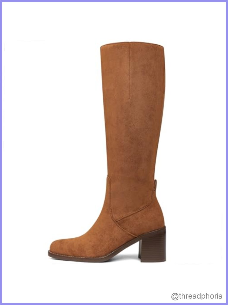 Knee High Boots Chunky Heel Round Toe Side Zipper Fashion Dress Date Party 2025
